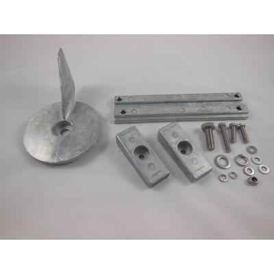 Anodes  Anode  Jeu danodes  Kit danodes  Aluminium  Pour moteurs hors-bord Mercury F30, F40, F60  Eaux saumâtres