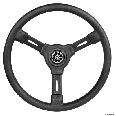 Steuerrad Lenkrad 3 Speichen Universalkonus schwarz 3-Spoke steering wheel black 355 mm Ø